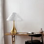 Opviq Luna - Lámpara de mesa Dorado y Blanco